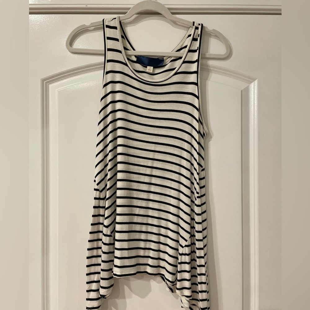 Striped cotton tunic tank
